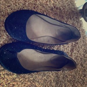 Navy blue flats with rhinestones condition-used